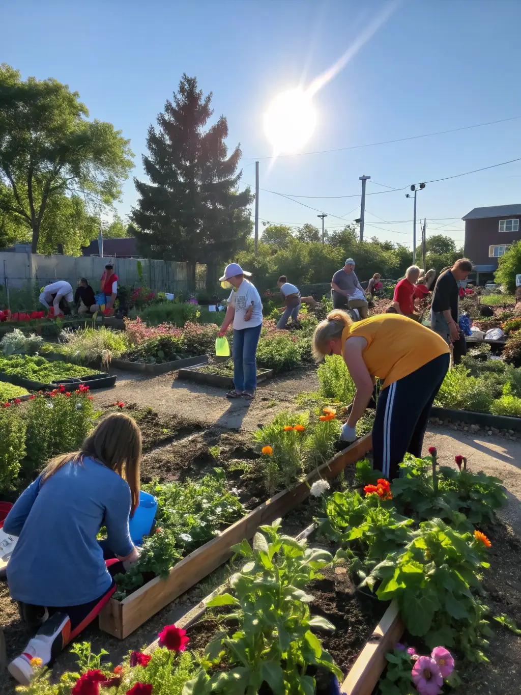 An image of a community garden in Fontvieille, showcasing sustainable agriculture practices and promoting local food production.