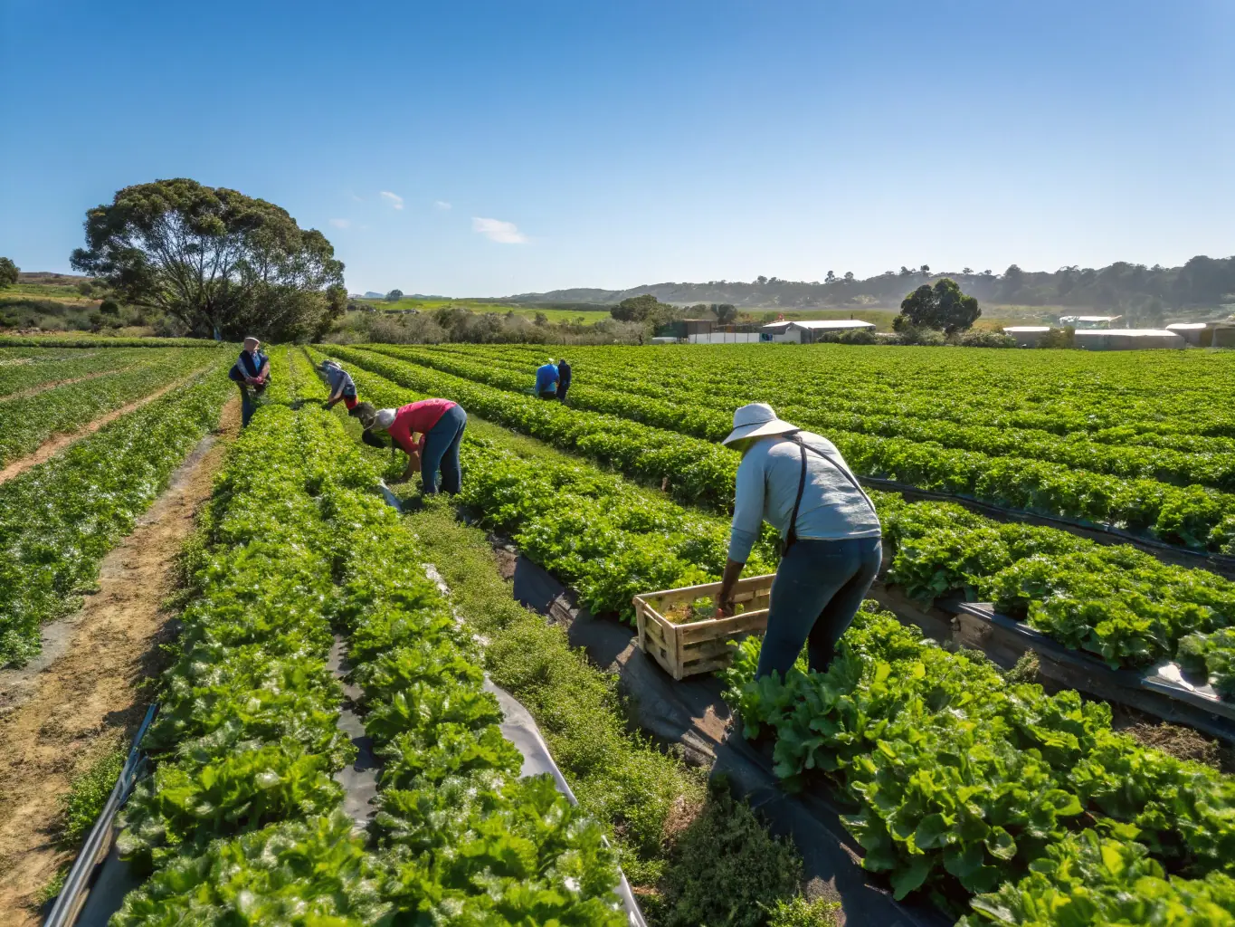 A photo of local farmers participating in a sustainable agriculture workshop organized by LES FLAMANTS ROSES DU TREBON, demonstrating the association's commitment to supporting local communities.